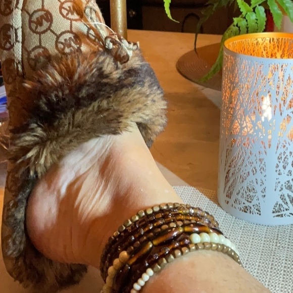 BROWNS VINTAGE AMBER WRAP BRACELET & ANKLE BRACELET & CHOKER - Picture 3 of 3
